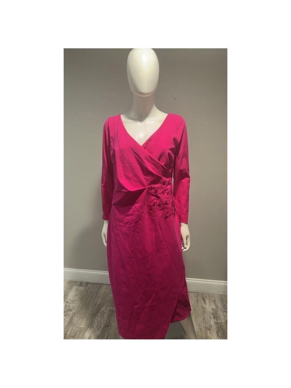 Chiara Boni La Petite Robe Pink Carera Sequin Midi Dress Size 18 - Picture 6 of 13